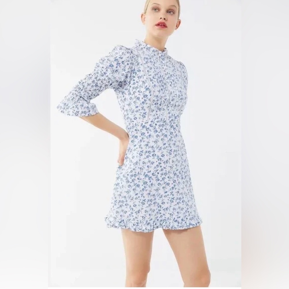 Floral Blue and White Laura Ashley x Urban Outfitters Dress